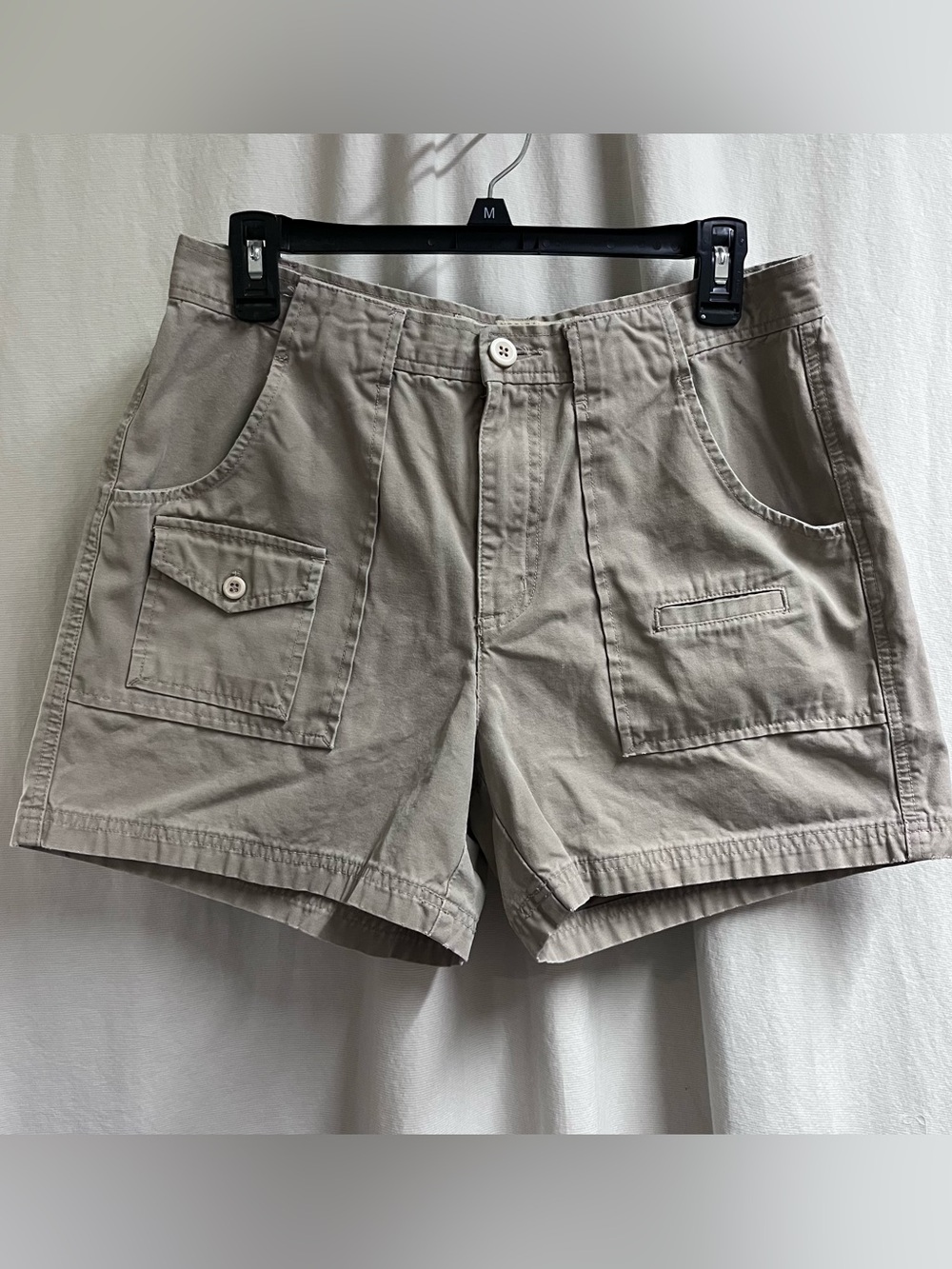 VTG 90’s American Eagle Outfitters Women's Tan Cargo khaki utility Shorts SZ 10